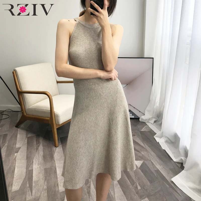 RZIV fall women knitted dress and long slim sweater sexy vest for big swing lady | Женская одежда