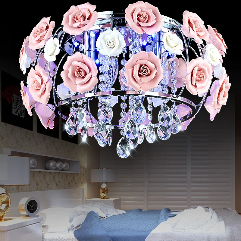 LED Crystal Light Rose flower garden minimalist living room cozy restaurant chandelier wedding bedroom Ceiling fixtures | Обустройство