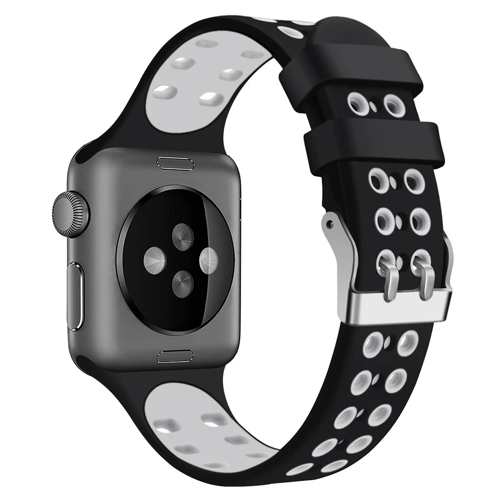 Силиконовые браслеты для часов Apple Watch Водонепроницаемый полые ремешок Высокое