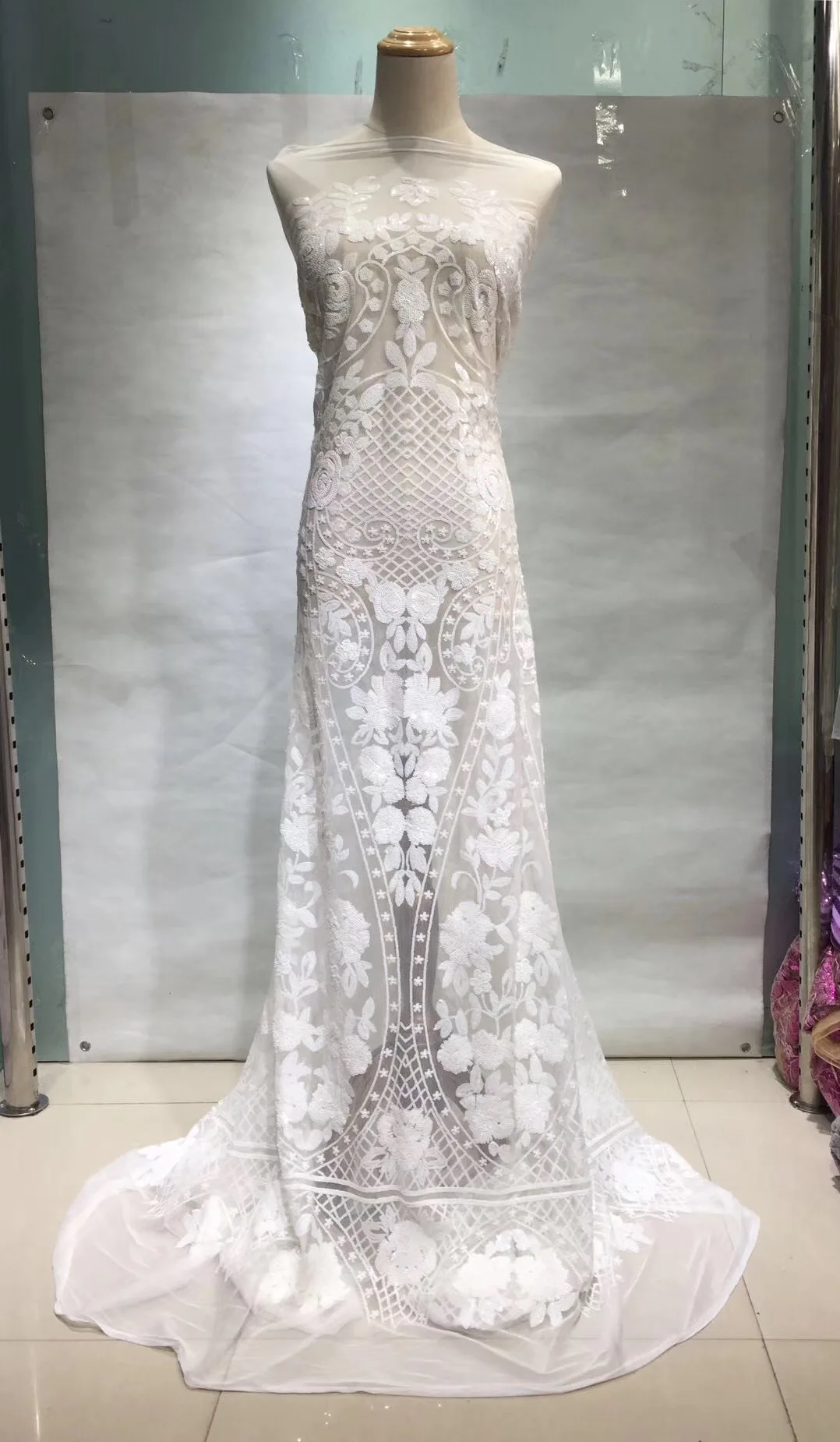 Белая африканская кружевная ткань 2019 качественное блестящее кружево