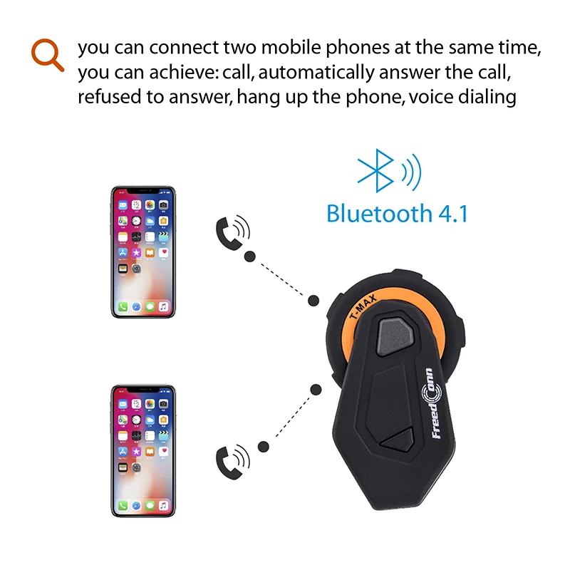 FreedConn шлем гарнитура 1500 м Bluetooth Интерком Мотоцикл езда в то же время система с