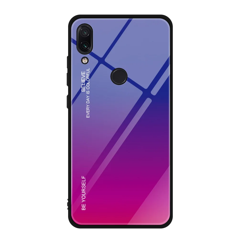 Чехол для телефона из закаленного стекла Xiaomi Redmi Note 7 5 Pro Mi Play 8 градиентный Мягкий
