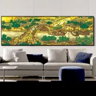 QIANZEHUI, алмазная вышивка своими руками, круглые алмазы Qingming shanghe tu Полный Стразы 5D алмазная живопись вышивка крестиком, рукоделие