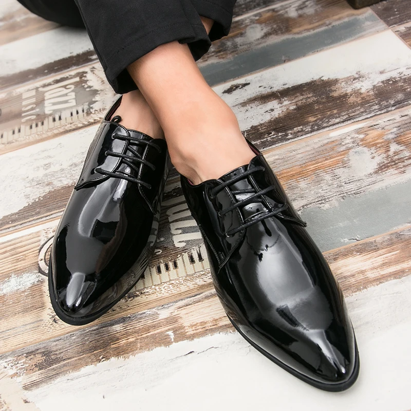 2019 men Shoes Leather Oxfords Elegant Men Formal business Dress outdoor fahsion lace up party size 38-46 L5 | Обувь