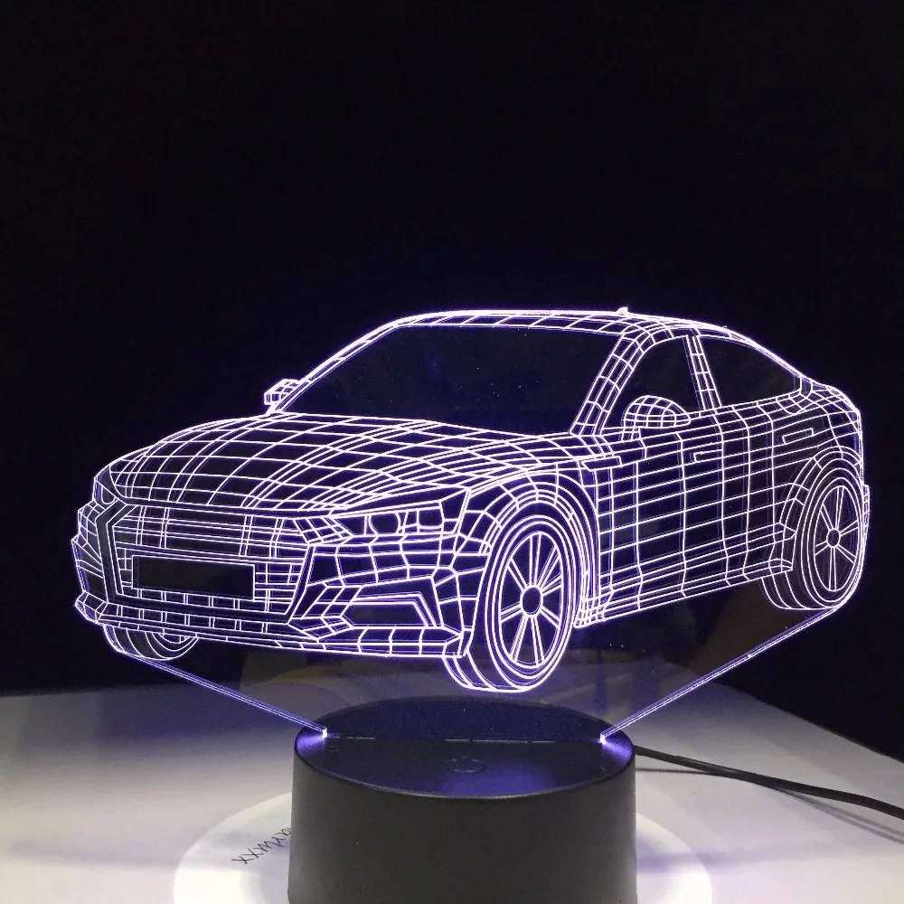 Авто Форма 3D лампа 5В USB 3AAA Батарея светодиодный ночной Светильник акриловый дети