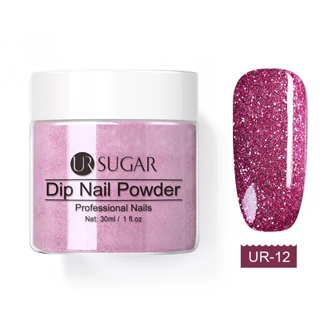 UR-12 Ur Sugar 30 мл окунания порошки для ногтей голографический Блестящий Порошок для ногтей Система окунания порошка украшение натуральный сухой без лампы - Цвет: UR-12