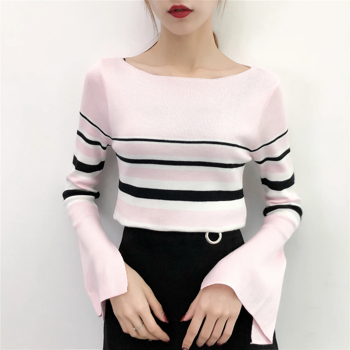 Женские свитера Модный женский пуловер 2020 вязаный свитер для женщин с длинным