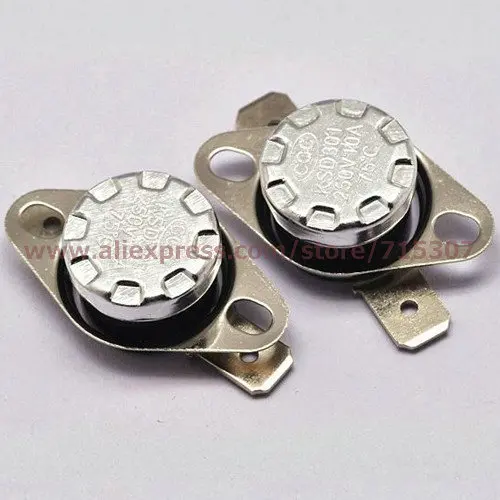 PHISCALE 5 шт. KSD301 нормальный закрытый термостат переключатель температуры 75C