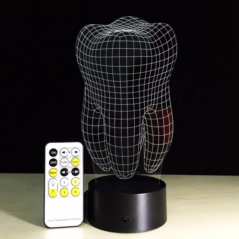Тип зубов 3D Светодиодная лампа стоматологический креативный подарок красочный 3D зуб градиентный светильник стоматологическая клиника художественная работа Artware ночные стоматологические шоу