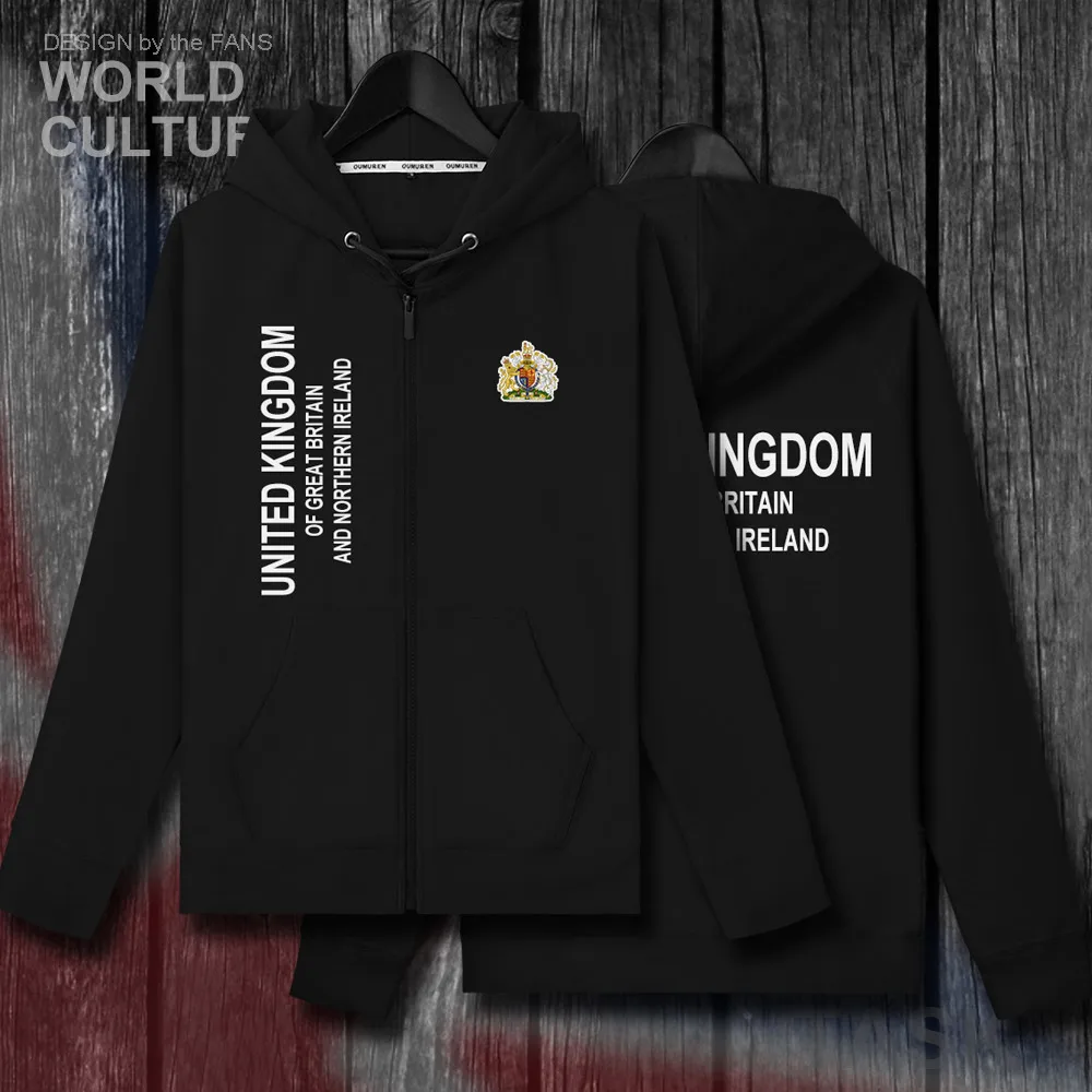 Мужская Флисовая Толстовка UK GBR зимняя кофта с капюшоном мужские куртки и нация