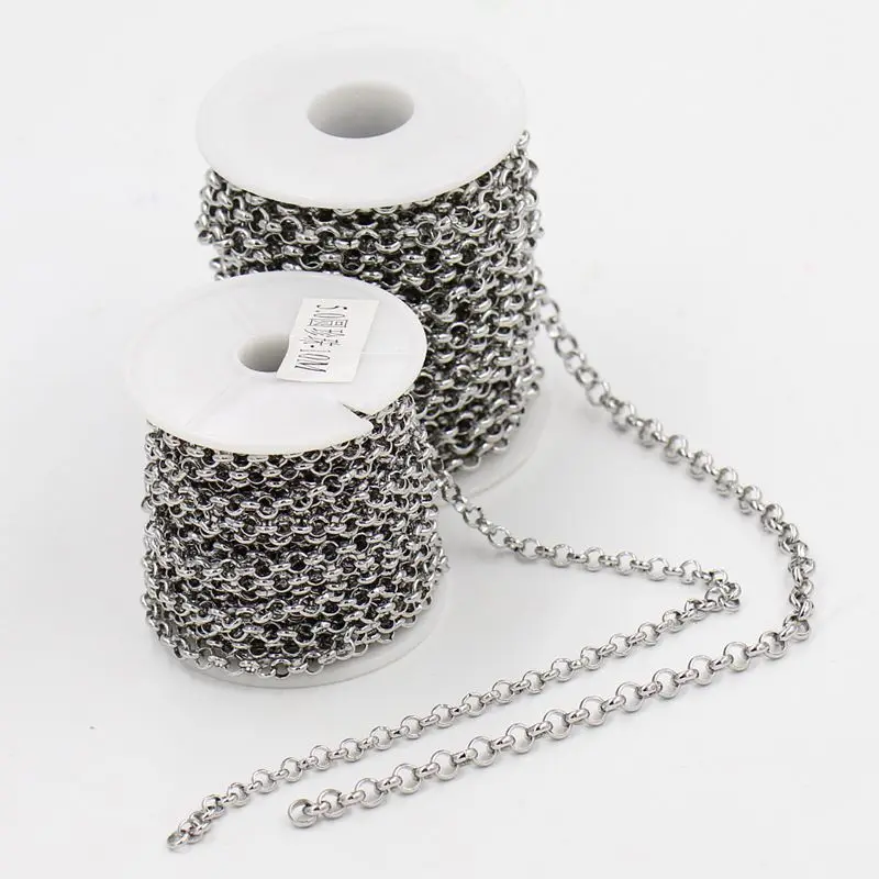 10m/roll 5mm/6mm Diameter DIY necklace Jewelry accessories stainless steel link chains | Украшения и аксессуары