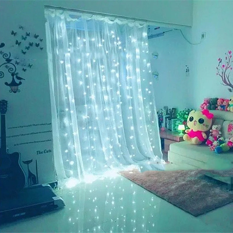 3*3 м 304 светодио дный Шторы Light Строка Красочные Фея праздник лампа
