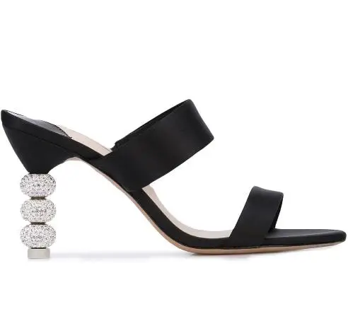 Женские туфли на высоком каблуке Moraima Босоножки с открытым носком со стразами