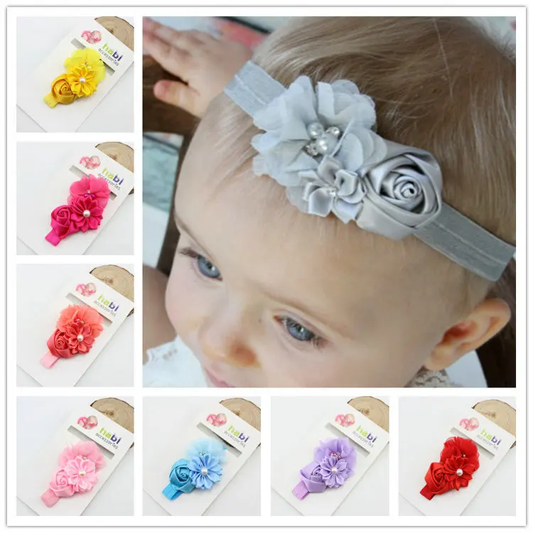 1 Piece MAYA STEPAN Baby Headband Ribbon Flower DIY Toddler Infant Kid Floral Hair Accessories Girl Newborn Turban Elastic rose | Детская
