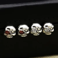 100s925 pure silver fashion accessories character set auger one eyed skull earring studs men and women