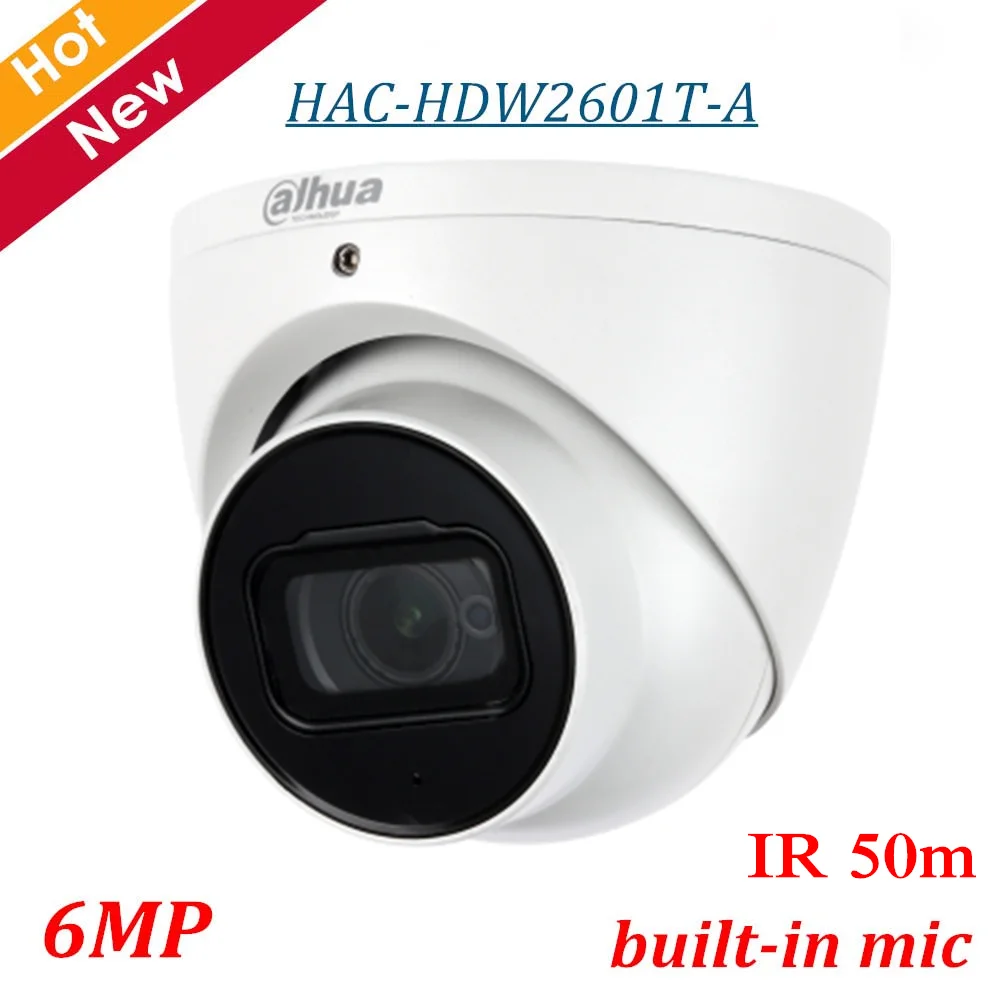 6MP Dahua открытый Крытый HDCVI камера HAC-HDW2601T-A Смарт ИК 50 м Макс 6MP разрешение аудио в интерфейс Встроенный микрофон IP67