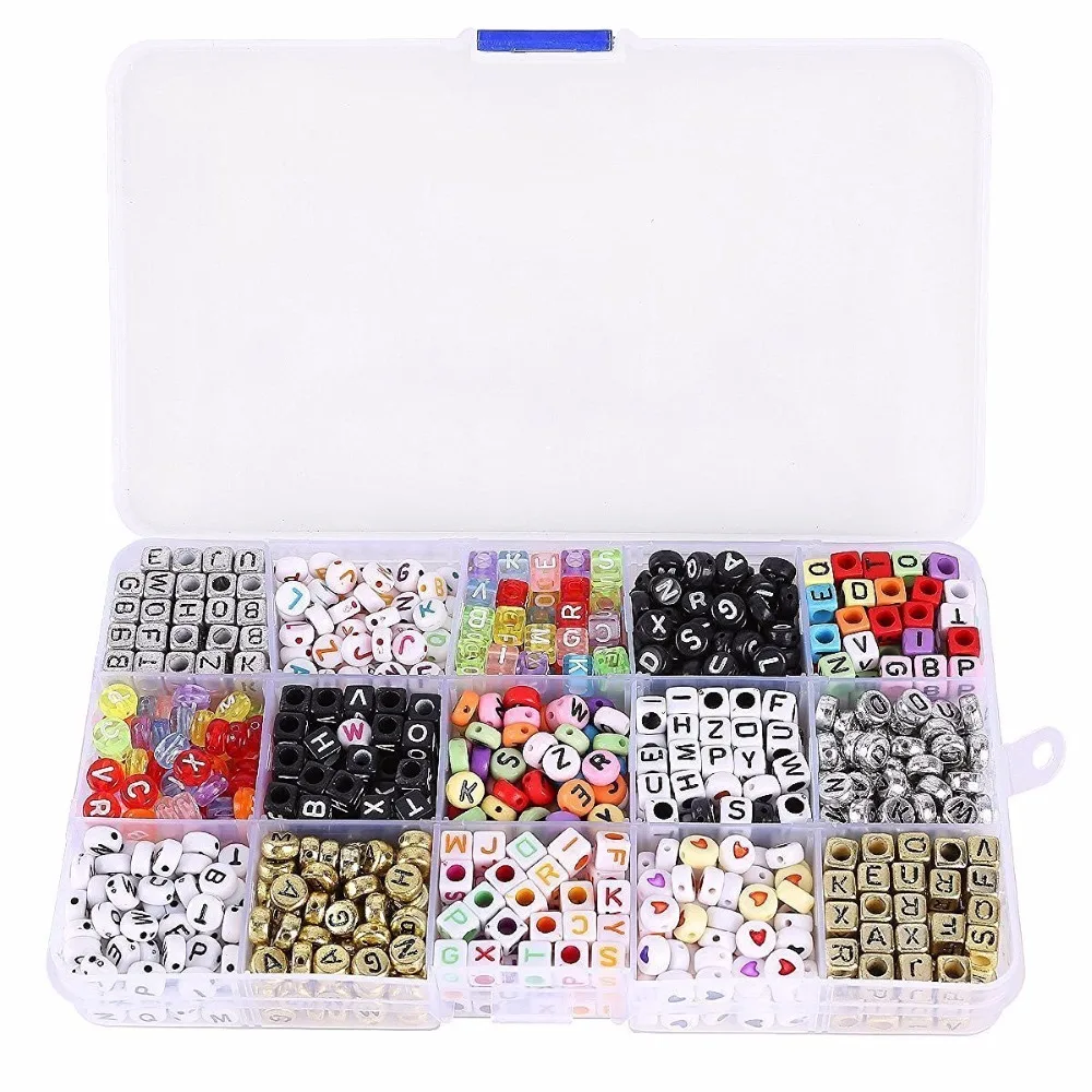 1100 шт. акриловые бусины для украшений сделай сам|beads for diy|alphabet beadscube beads |