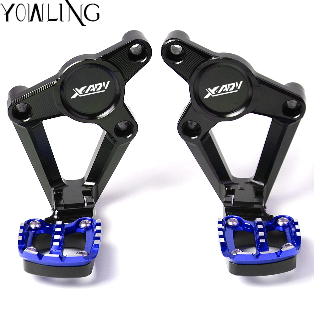 black blue CNC задние подставки для ног Rearset Подножка для HONDA X ADV X-ADV 750 XADV мотоцикл ножная педаль пассажирские Rearsets - Цвет: black blue