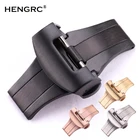 20 мм 22 мм ремешок для часов с пряжкой мужские серебристые, золотистые, черные начесанные прочные Ремешки для наручных часов из нержавеющей стали аксессуары для ремней с застежкой