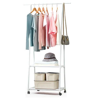 HH390300WH Multi-function Triangle Coat Rack Removable Bedroom Hanging Clothes Rack With Wheels Floor Standing Coat Rack Clothes Hanger - Цвет: HH390300WH