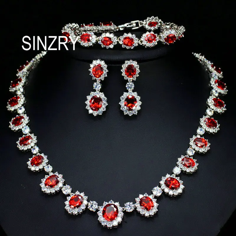 SINZRY роскошный набор украшений с микро-циркониевым цветком, набор украшений для вечерние, колье, браслет, серьги для невесты