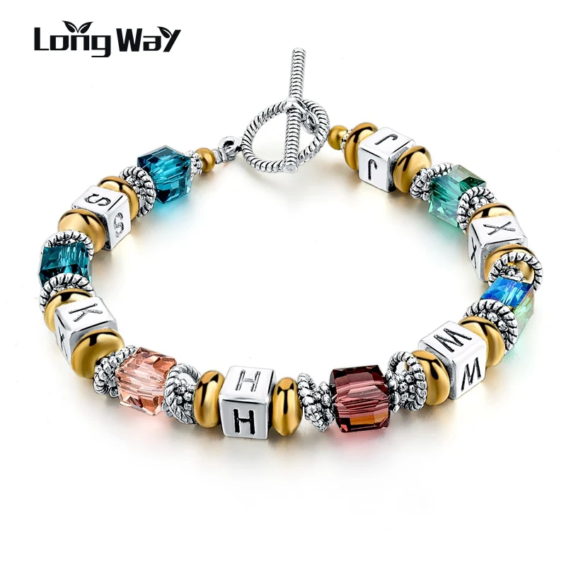 Браслет женский с бусинами из муранского хрусталя серебристого цвета|bracelets for|beads