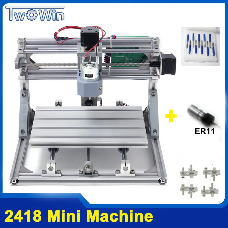 CNC 2418 GRBL управления Diy станок с ЧПУ рабочая зона 24x18x4 5 см 3 оси Pcb ПВХ фрезерный