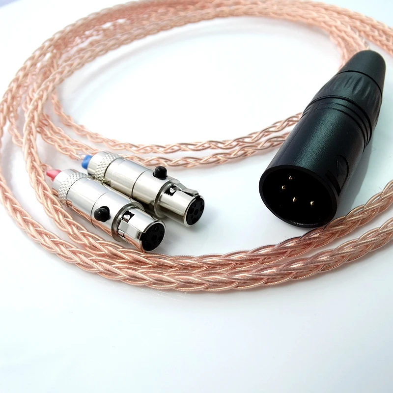 2 5 м 4-контактный сбалансированный DIY Hi-end Hi-Fi 8 ядер 5n Pcocc медный кабель для