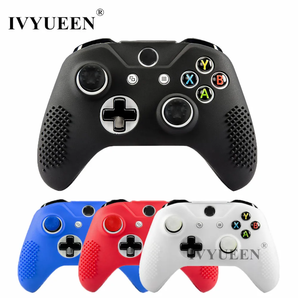 IVYUEEN 2 x мягкий Противоскользящий силиконовый резиновый чехол для Xbox One X S тонкий контроллер+ 4 x палочки для большого пальца