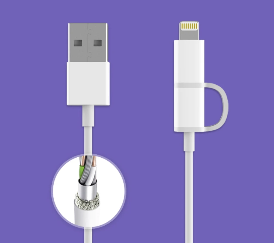 Оригинальный Xiaomi ZMI MFI сертифицирован для iPhone Lightning к Micro USB кабель передачи данных