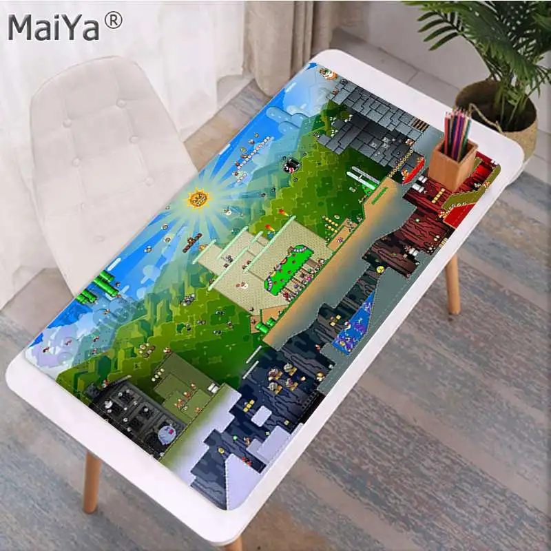 Lock Edge 40X90cm Maiya дизайн супер Марио мир игра натуральный резиновый игровой коврик для мыши Настольный коврик большой коврик для мыши клавиатуры коврик - Цвет: Lock Edge 40X90cm