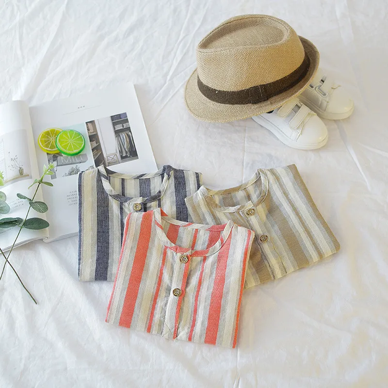 2018 Baby Spring Clothes Newborn Boys Long Sleeve Striped Shirts Children Kids Fashion Pullover Tops Blouse BY033 |