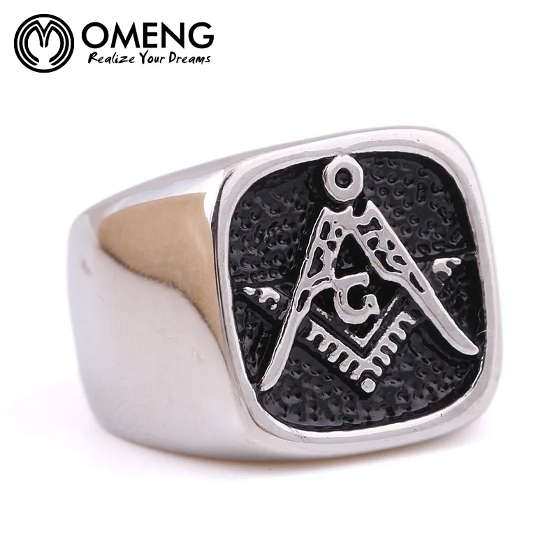 Omeng Лидер продаж Винтаж масонское кольцо литье панк готический бесплатная Mason