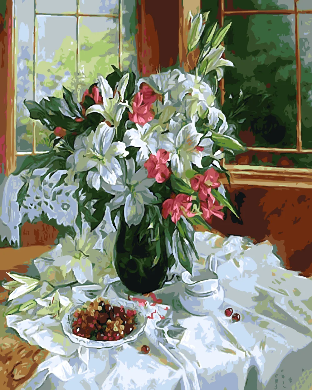 Картина по номерам на окно без рамки 40 х50 см|diy painting|painting diyflower painting |