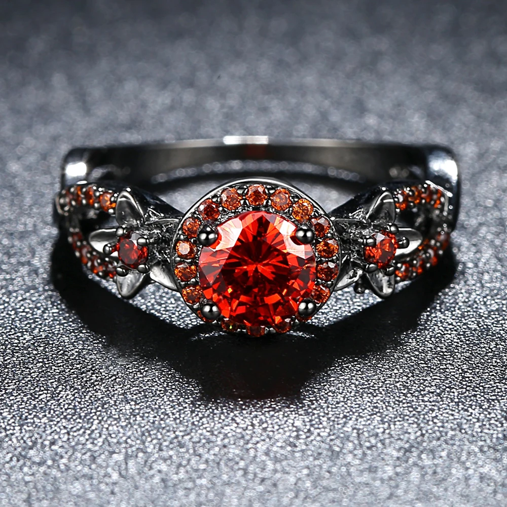 Серебряное кольцо Модные ювелирные изделия для женщин красный и черный CIXCMTGC |