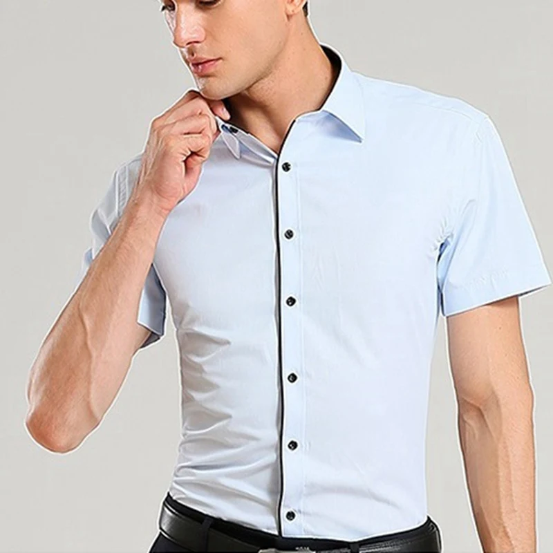 7XL 8XL 9XL 10XL 11XL 12XL Мужская рубашка с короткими рукавами отворотом деловая