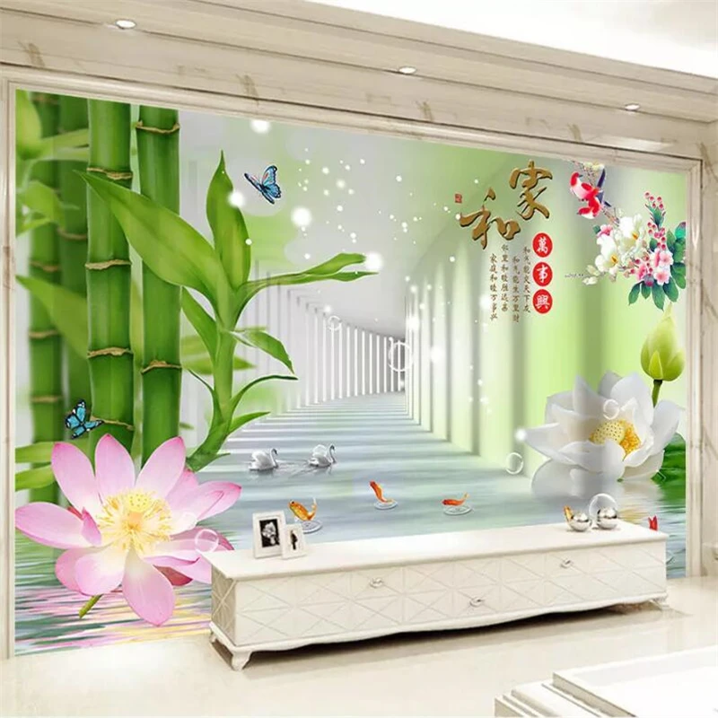 3D обои для дома и все что нужно сделать с бамбуковым фоном домашнего декора |