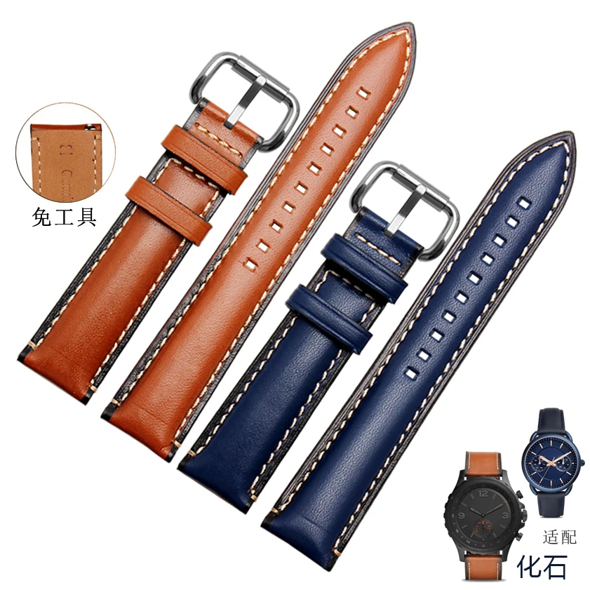 Высококачественные Аксессуары для часов Ремешки 20 мм 22 24 коричневый синий