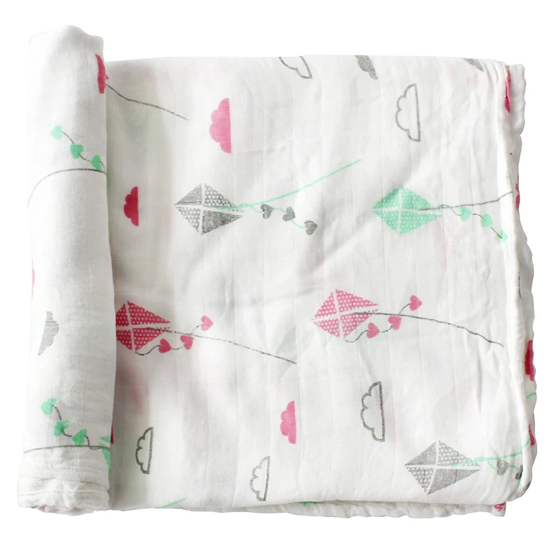 Двухслойные марлевые бамбуковые хлопковые муслиновые пеленки детские 120x120 см
