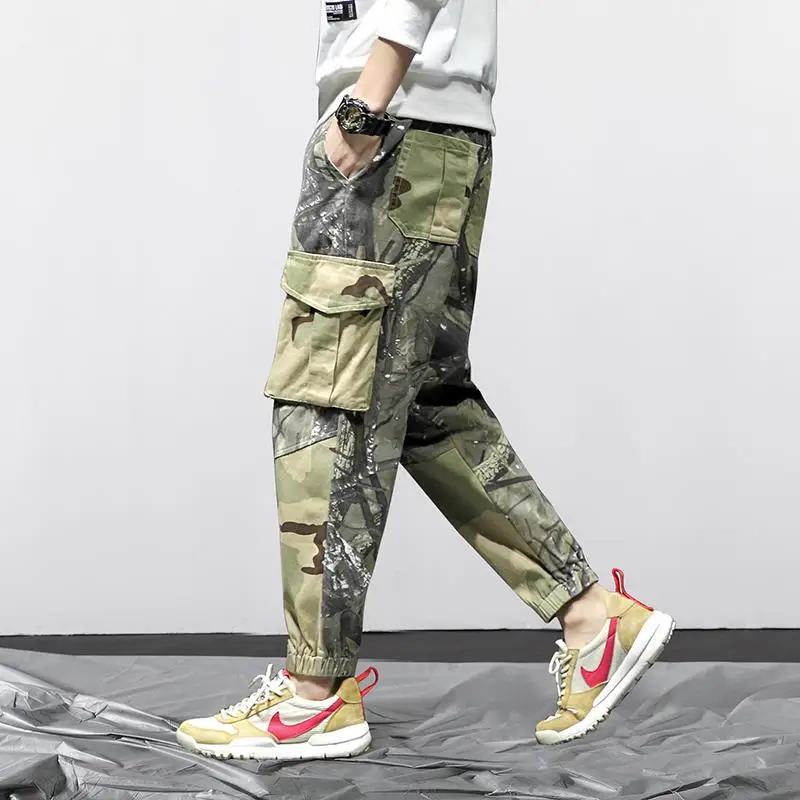 Dark Camo Pants Эластичные талии тактические брюки размера плюс 4XL 5XL Военный стиль брюки карго мужские Мульти карман повседневные Летние камуфляжные брюки XXXXXL - Цвет: Dark Camo Pants