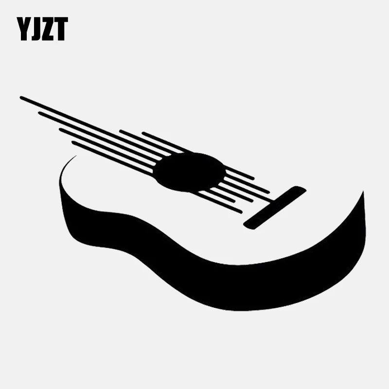 YJZT 14 2 см * 8 простая гитара Музыка рок песня внешняя виниловая черная/серебряная