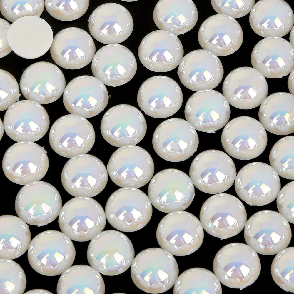 Имитация жемчуга цвета слоновой кости АБС полукруглая плоская спинка для