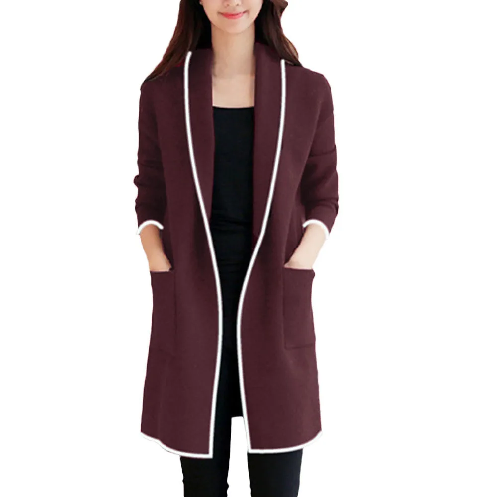 knitted Cardigan Women autumn Winter Loose Elegant Windbreaker Sweater Coat long fashion casual d90709 |