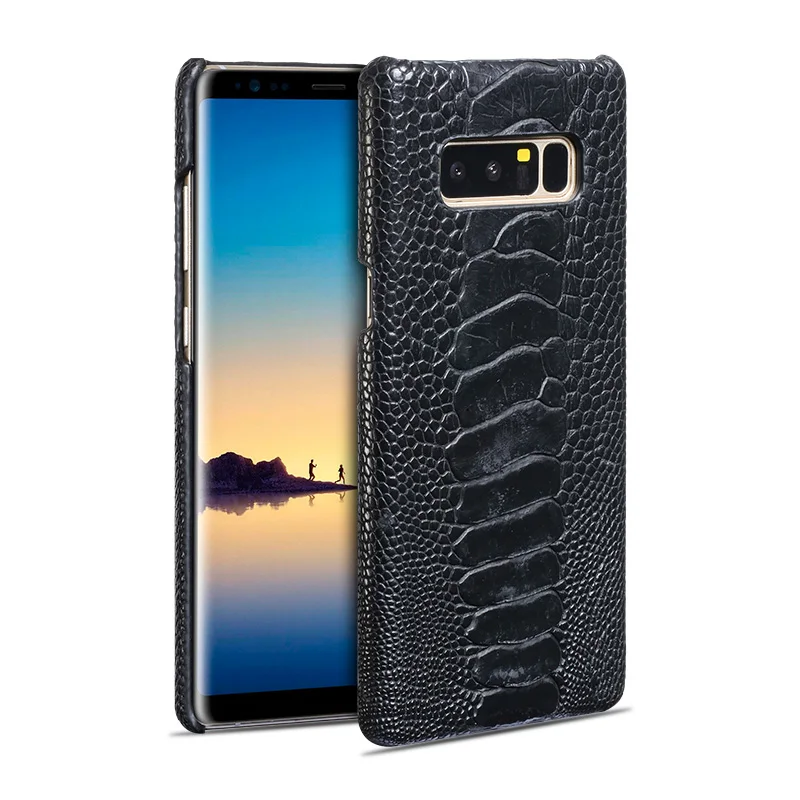 Genuine Leather phone case For Samsung Galaxy Note 8 Natural Ostrich Foot Skin S8 S9 Plus A7 A8 A9 C7 C8 C9 Pro cover |