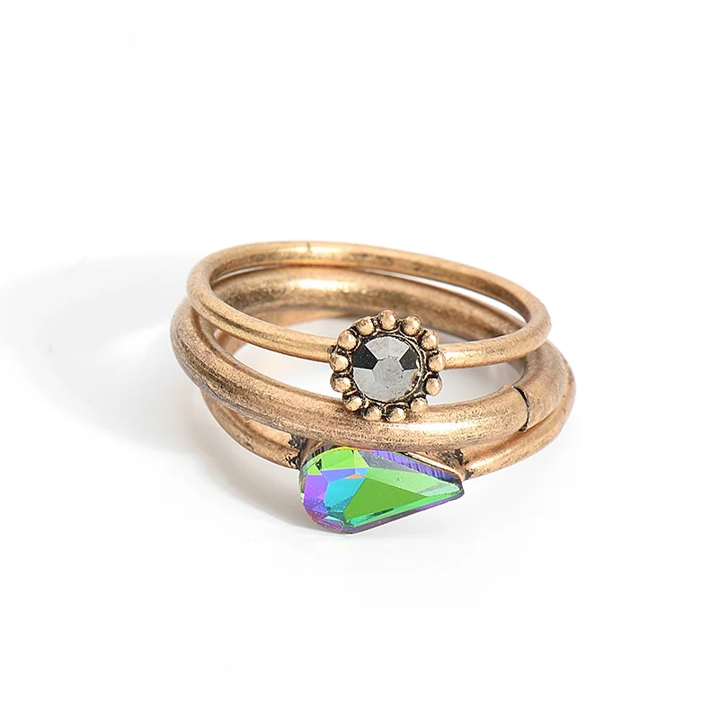 3 шт. винтажные Модные Цветные Стеклянные Бусины набор колец средней длины