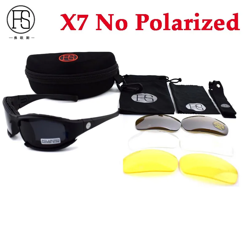 No Polarized X7 X7 C5 поляризационные спортивные солнцезащитные очки, военные тактические уличные спортивные мужские очки с защитой от уф400 лучей, очки для охоты, стрельбы, страйкбола - Цвет: No Polarized X7