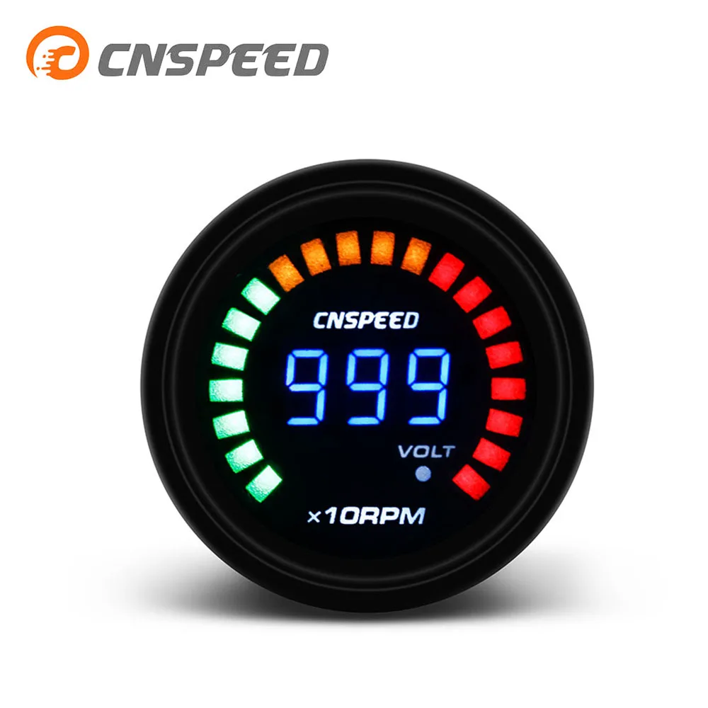 CNSPEED 2 &quot52 мм Автомобильный цифровой дымчатый Тахометр 0 ~ 10000 об/мин 20