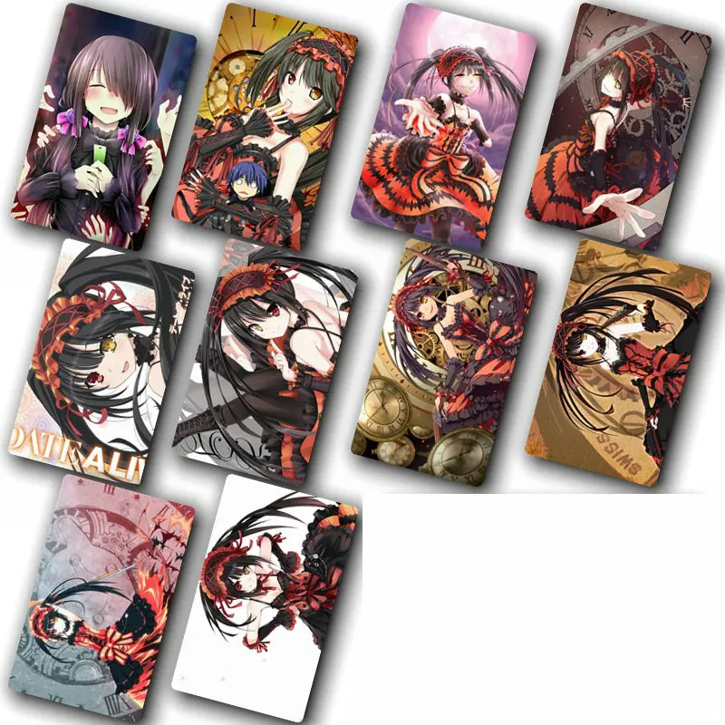 100 шт./лот, AC DATE A LIVE, аниме, кристальная карточная наклейка, для детей, водонепроницаемая, сделай сам, клейкая наклейка s для банковских карт, для общественного транспорта