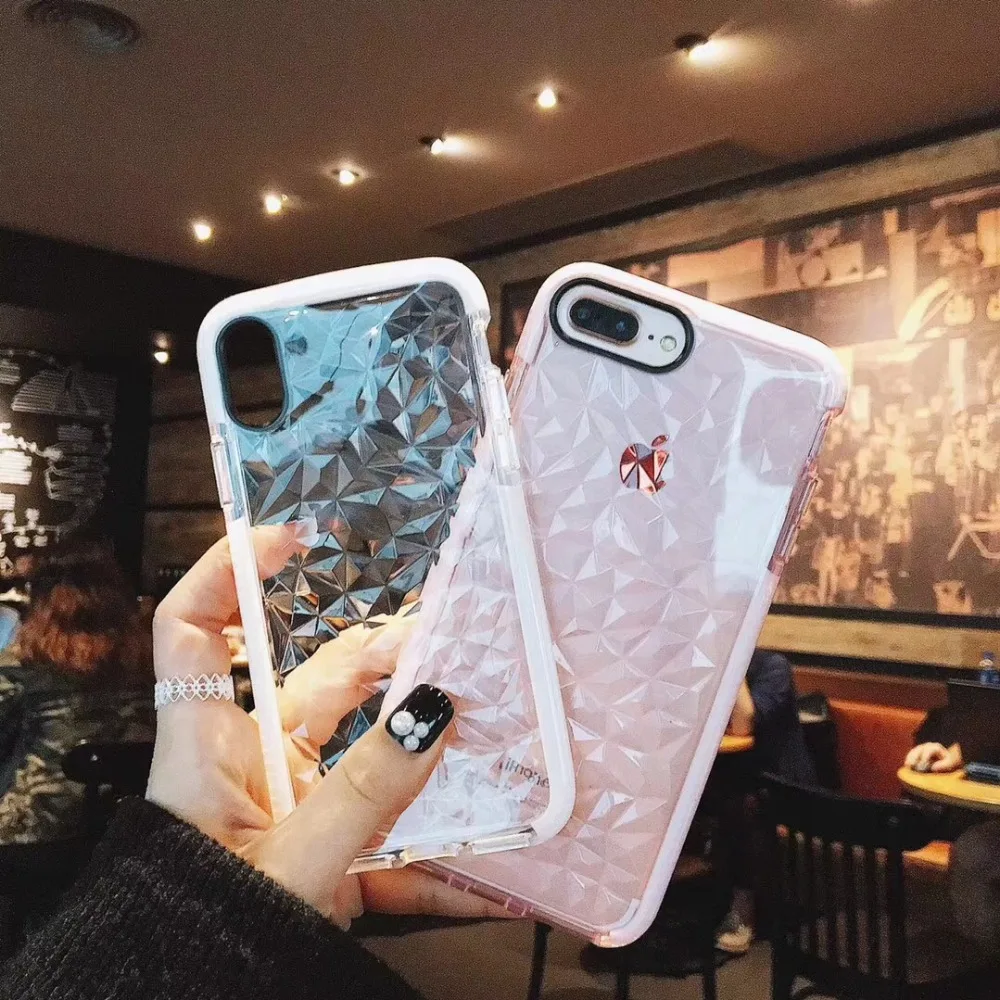 ROHDEA Роскошные iphoneX 3D ультра тонкий Алмазный чехол для iphone8 8 плюс 7 6 S Мягкий