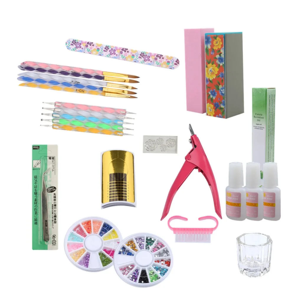 Набор акриловых пудр лампа для маникюра 42 шт. блестящий УФ светильник 36 Вт нейл